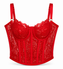 Corset Rendado Vermelho