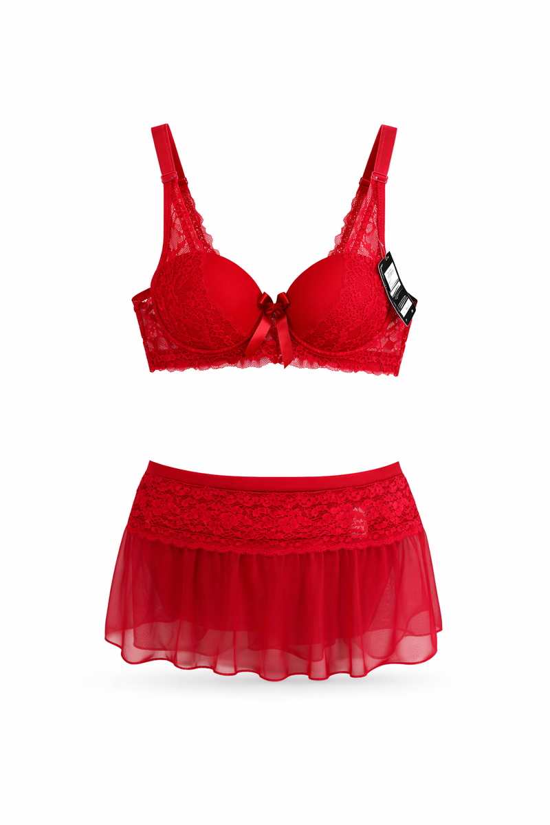 Conjunto Tule com Saia Vermelho