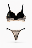 Conjunto Rendado Preto/Rose