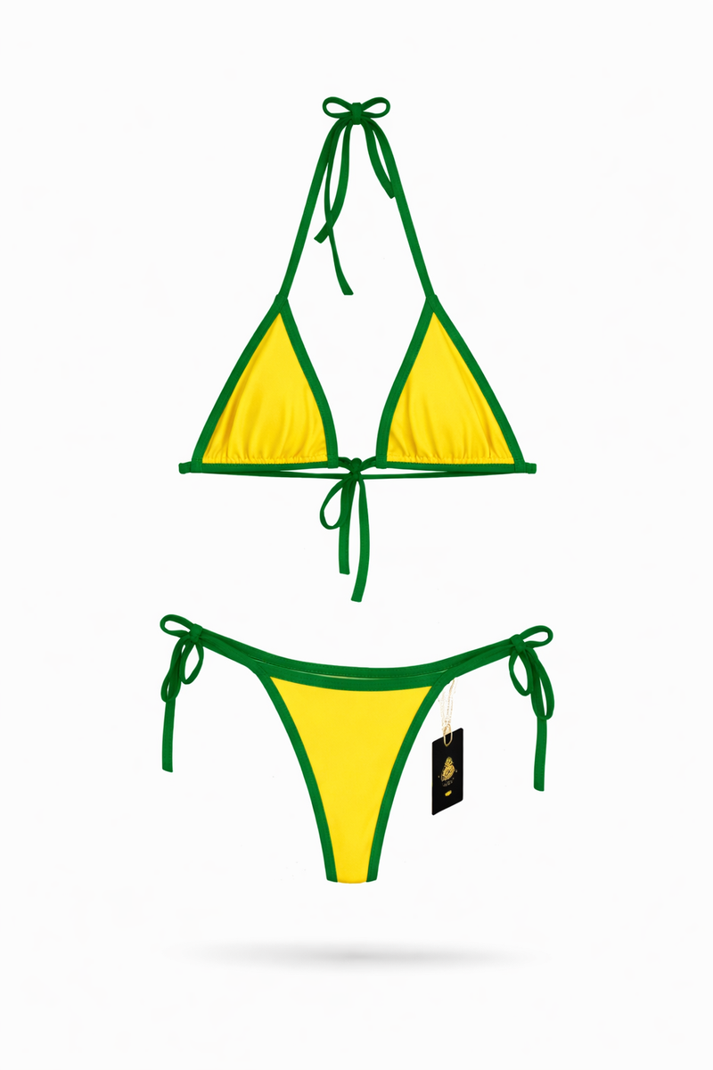 Biquíni Brasil Amarelo Com Verde