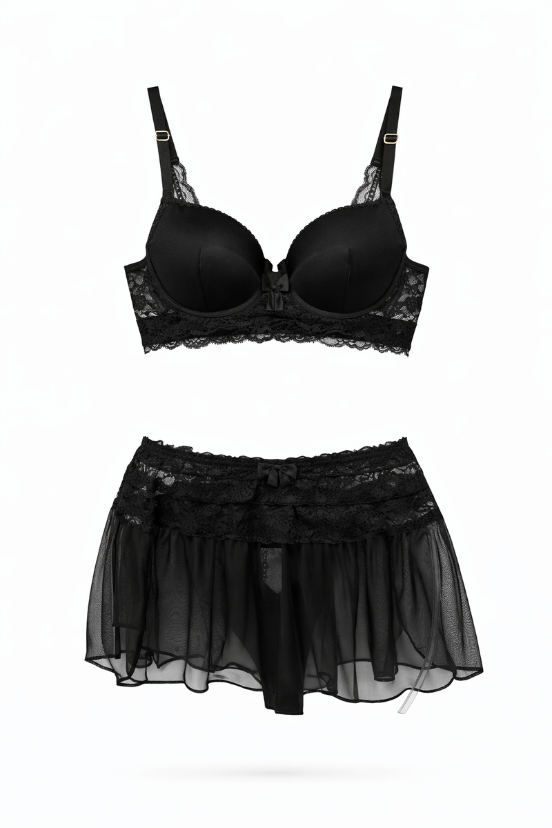 Conjunto Tule com Saia Preto
