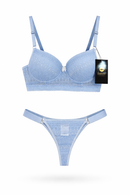 Conjunto Rendado Azul Bebê